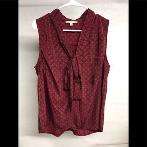 41 Hawthorn Womens Red Chain Print Tie Top 1X
